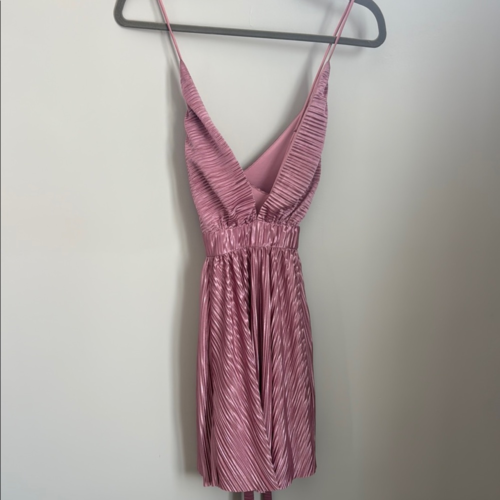 Lucy in the Sky Pink Ruched Mini Dress